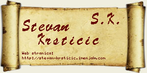 Stevan Krstičić vizit kartica